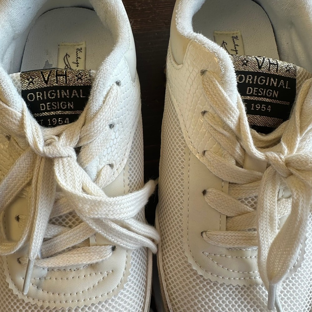 Vintage Havana Gadol Sneakers Womens 7 Cream Gold Star Platform Mesh Lace Up - Picture 7 of 11